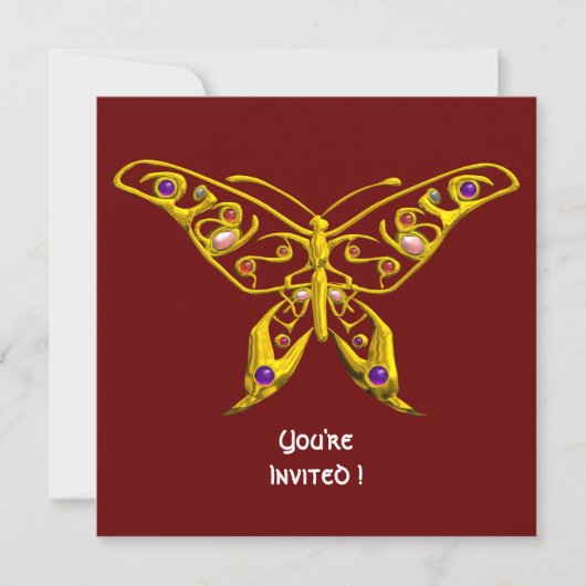 GOLD HYPER BUTTERFLY,GEMSTONES,Rood huwelijk uitno Kaart (Voorkant)