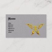 GOLD HYPER BUTTERFLY Grey Paper Visitekaartje (Voorkant)