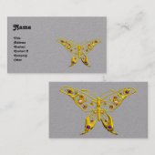 GOLD HYPER BUTTERFLY Grey Paper Visitekaartje (Voorkant / Achterkant)
