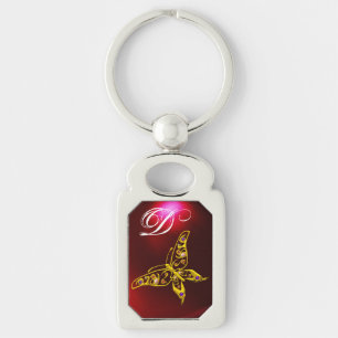 GOLD HYPER BUTTERFLY JEWEL, GEMSTONES MONOGRAM Red Sleutelhanger
