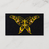 GOLD HYPER BUTTERFLY JEWEL, GEMSTONES zwart papier Visitekaartje (Achterkant)