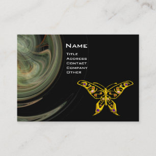 GOLD HYPER BUTTERFLY JEWEL Grey Black Fractal Wave Visitekaartje