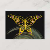 GOLD HYPER BUTTERFLY JEWEL Grey Fractal Swirls Visitekaartje (Achterkant)