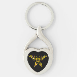 GOLD HYPER BUTTERFLY JEWEL MET GEMSTONES, zwart Sleutelhanger