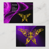 GOLD HYPER BUTTERFLY JEWEL Paars Violet Black Visitekaartje (Voorkant / Achterkant)