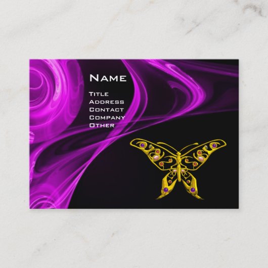 GOLD HYPER BUTTERFLY JEWEL Paars Violet Black Visitekaartje (Voorkant)