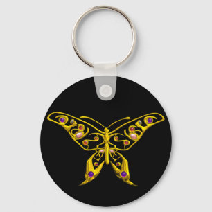 GOLD HYPER BUTTERFLY JEWEL WITH GEMSTONES ,Black Sleutelhanger