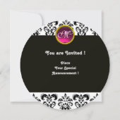 GOLD HYPER BUTTERFLY MONOGRAM, Black White Damask Kaart (Achterkant)