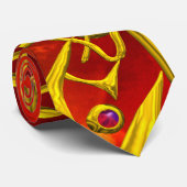 GOLD HYPER BUTTERFLY WIL MET GEM STONES, Rood Stropdas (Opgerold)