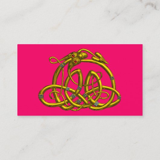 GOLD HYPER DRAGON, CELTISCHE KENNIS Hot Pink Fuchs Visitekaartje (Achterkant)
