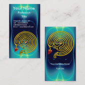 GOLD HYPER LABYRINTH / BLAUWGROEN AQUA BLAUWE LICH VISITEKAARTJE (Voorkant / Achterkant)