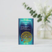 GOLD HYPER LABYRINTH / BLAUWGROEN AQUA BLAUWE LICH VISITEKAARTJE (Staand voorkant)