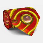 GOLD HYPER LABYRINTH MET GEMSTONES STROPDAS (Opgerold)