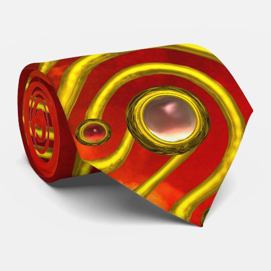 GOLD HYPER LABYRINTH MET GEMSTONES STROPDAS (Opgerold)