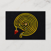 GOLD HYPER LABYRINTH MET HART Black Paper Visitekaartje (Achterkant)