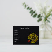 GOLD HYPER LABYRINTH MET HART Black Paper Visitekaartje (Staand voorkant)