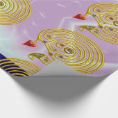 GOLD HYPER LABYRINTH / PAARSE BLAUWGROEN LICHTWAVE CADEAUPAPIER (Hoek)