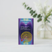 GOLD HYPER LABYRINTH / PAARSE BLAUWGROEN LICHTWAVE VISITEKAARTJE (Staand voorkant)