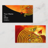 GOLD HYPER LABYRINTH, RED YELLOW CLOUDS Black Visitekaartje (Voorkant / Achterkant)