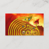 GOLD HYPER LABYRINTH, RED YELLOW CLOUDS Black Visitekaartje (Achterkant)