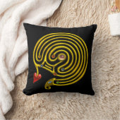 GOLD HYPER LABYRINTH, zwart Kussen (Deken)