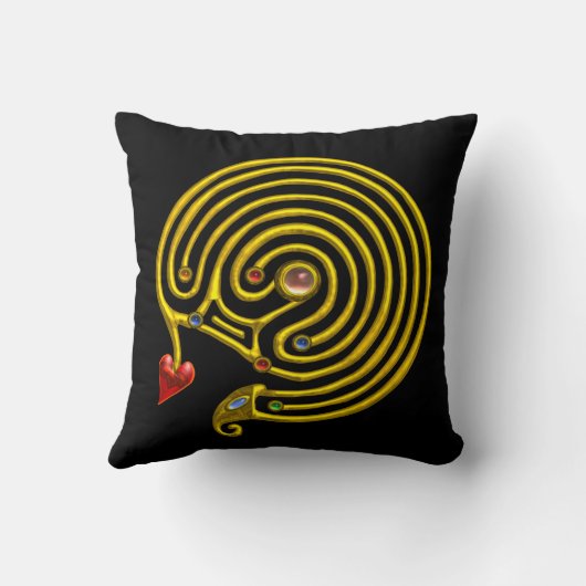 GOLD HYPER LABYRINTH, zwart Kussen (Achterkant)