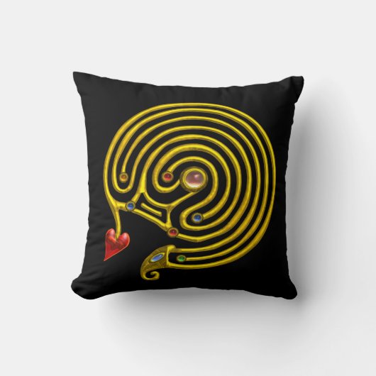 GOLD HYPER LABYRINTH, zwart Kussen (Voorkant)