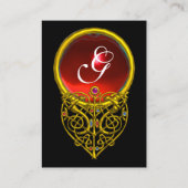 GOLD HYPER VALENTIJN HEART RED RUBY MONOGRAM Black Visitekaartje (Achterkant)