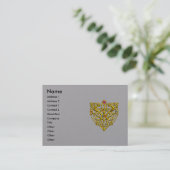 GOLD HYPER VALENTIJN HEART Yellow, grijs Visitekaartje (Staand voorkant)