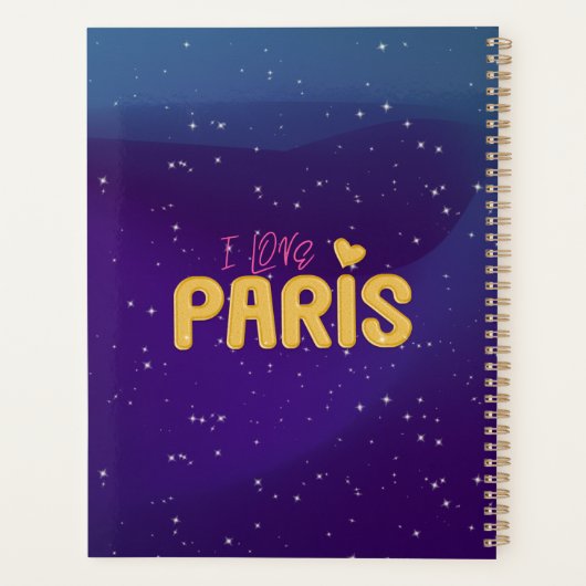 Gold I Love Paris Eiffel Tower Planner (Achterkant)