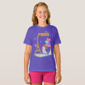 Gold I Love Paris Eiffel Tower T-shirt (Voorkant volledig)