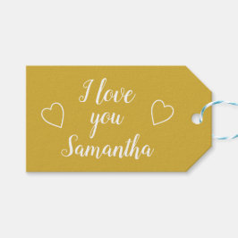 Gold I Love You Personated Name Cadeaulabel