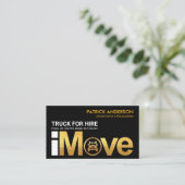 Gold "i Move" Signage Truck Home Moving Visitekaartje (Staand voorkant)