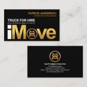 Gold "i Move" Signage Truck Home Moving Visitekaartje (Voorkant / Achterkant)