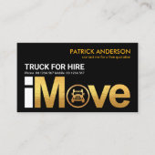 Gold "i Move" Signage Truck Home Moving Visitekaartje (Voorkant)