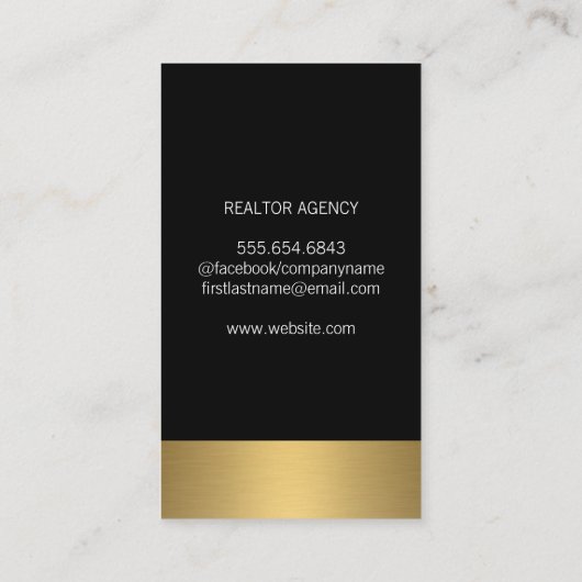 Gold Icon Real Estate Lux Gold Trim Visitekaartje (Achterkant)