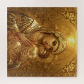 Gold Icon Virgin Mary Madonna Puzzle Legpuzzel (Horizontaal)