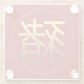 Gold Ideogram Pig Chinees Jaar Zodiac Birthday GlC Glazen Onderzetter (Achterkant)