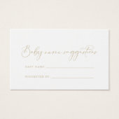 Gold Idyllic Baby naam Suggestion Kaart (Voorkant)