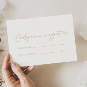 Gold Idyllic Baby naam Suggestion Kaart