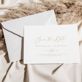 Gold Idyllic kalligrafie Horizontal Wedding Save The Date