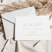 Gold Idyllic kalligrafie Horizontal Wedding Save The Date