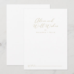 Gold Idyllic kalligraphy Wedding Well Wishes Advieskaart