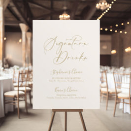 Gold Idyllic stijlvolle kalligrafie Handtekening D Poster