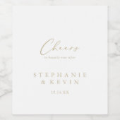 Gold Idyllic stijlvolle kalligrafiedrukjes bruilof Wijn Etiket (Enkel label)