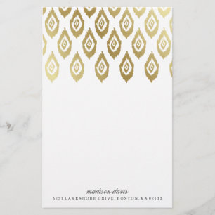 Gold Ikat gepersonaliseerd briefpapier