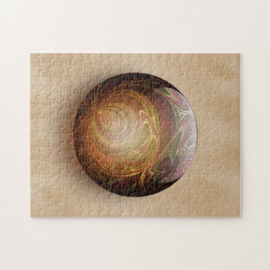 Gold Illuminated Spherical Gem Abstract Legpuzzel (Horizontaal)