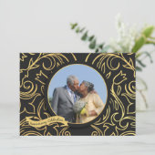 Gold Impression Foto Jubileum Invitation Kaart (Staand voorkant)
