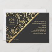 Gold Impression Foto Jubileum Invitation Kaart (Achterkant)
