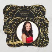 Gold Impression Foto-uitnodiging Kaart (Voorkant / Achterkant)